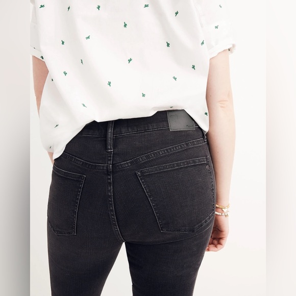 Madewell 9” Mid-Rise Skinny Leg Stretch Jeans in Dark Grey Black Sea Wash H2230 - Picture 4 of 7